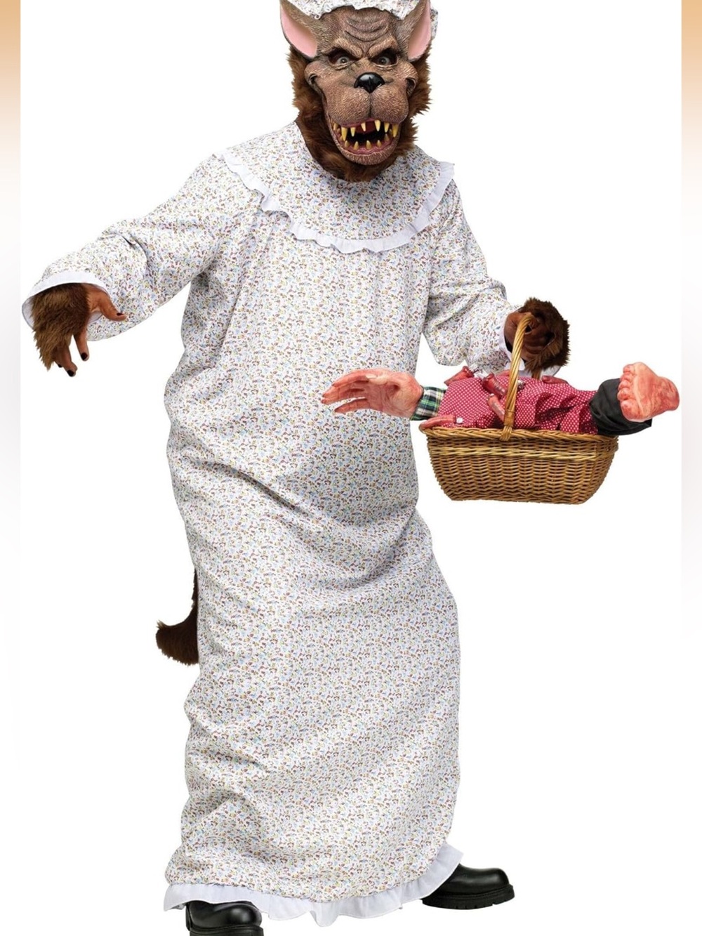 Fun World Big Bad Wolf Granny Halloween Dress Up Costume Men’s